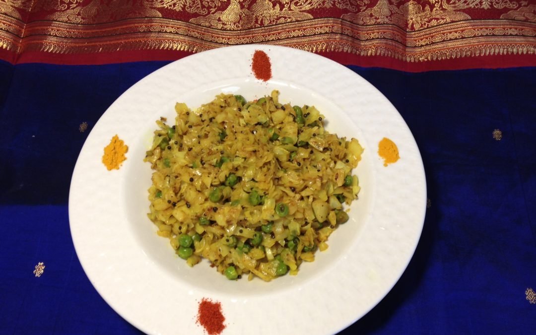 Curried Cabbage with Green Peas