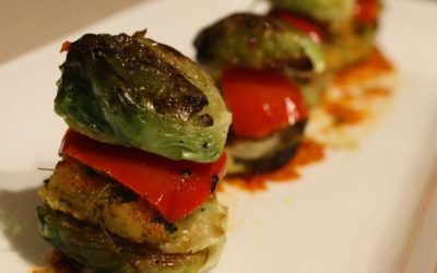 Baked Brussel Sprouts Kebabs or burgers