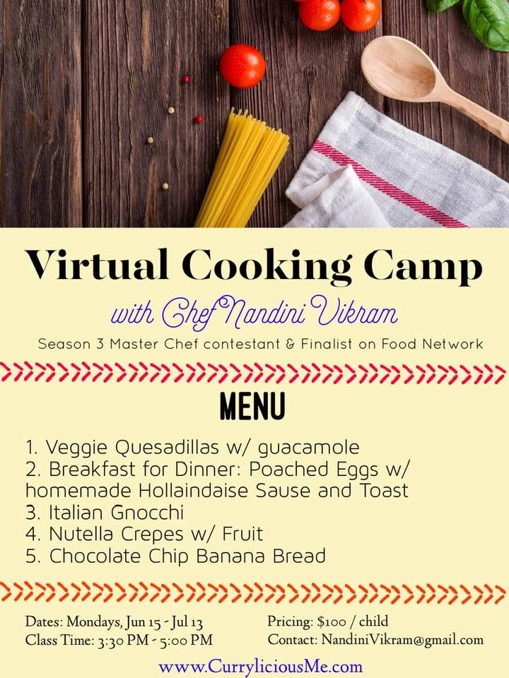 Summer Camp Virtual Cooking Currylicious Me